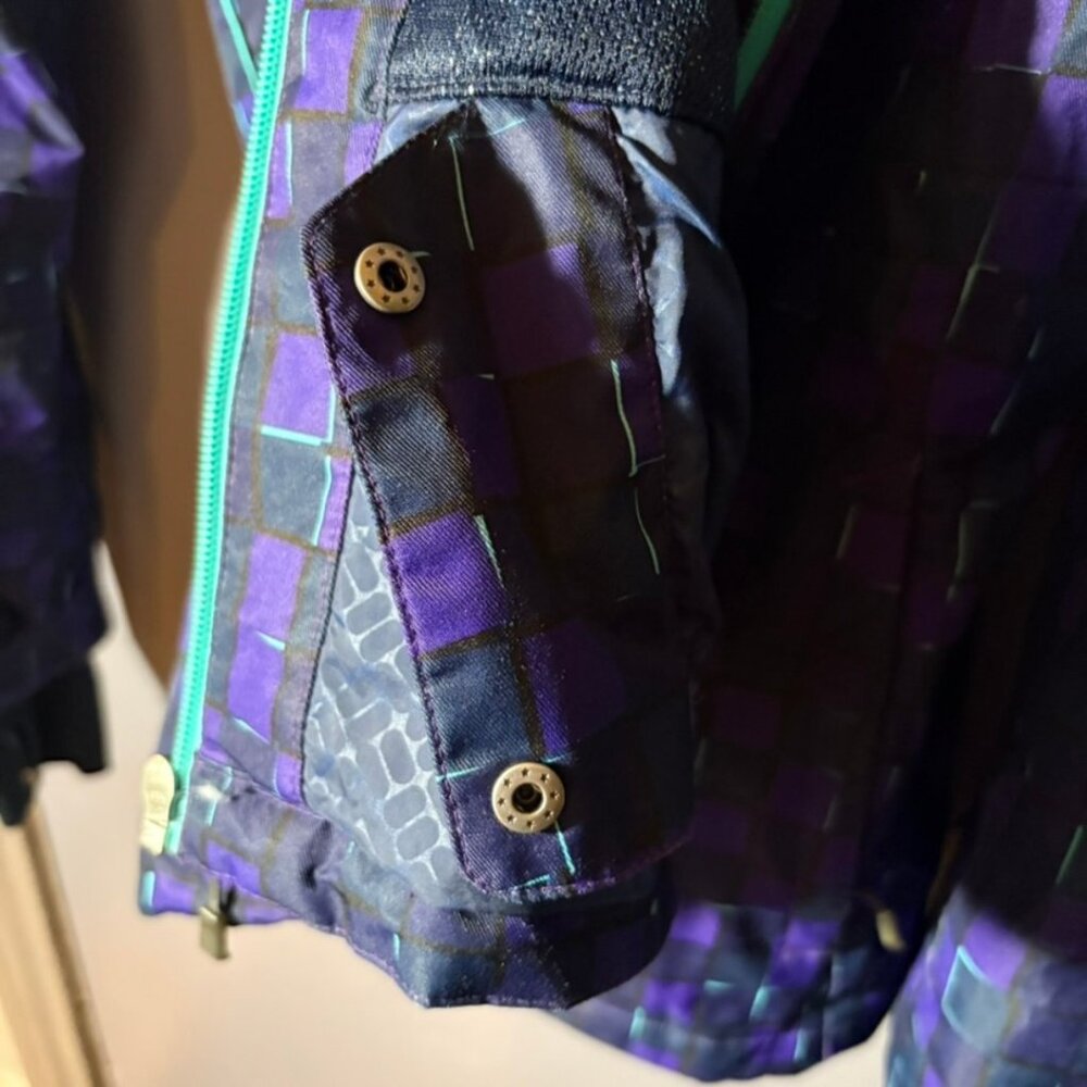 Columbia Omni-Heat Ski Jacket Purple Geometric Winter Coat Women S - Picture 10 of 12